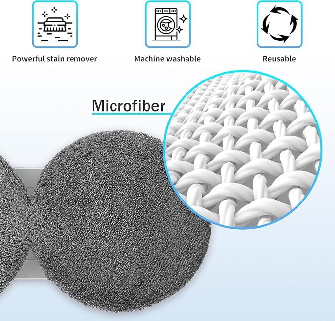 12 Pieces Microfiber Replacement Pads for W2/W3/X1 Window Cleaners, Reusable, Machine Washable (12)