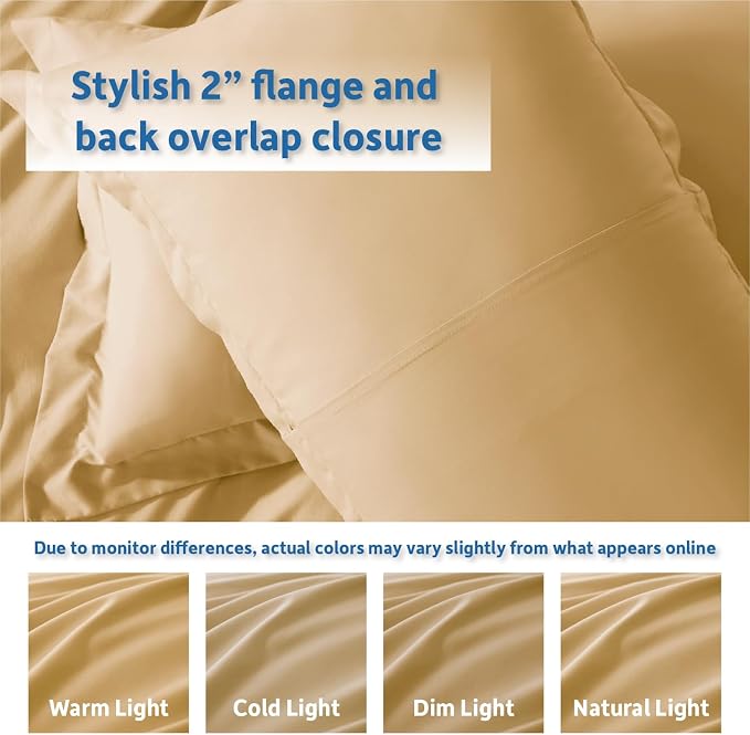 Nestl Camel Gold Duvet Cover Full Size - Soft Double Brushed Full Size Duvet Cover Set, 3 Piece, with Button Closure, 1 Duvet Cover 80x90 inches and 2 Pillow Shams