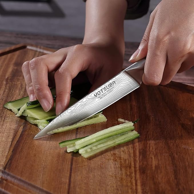 YOTSUBA 5 Inch Kitchen Utility Knife, Japanese Petty Knife – Ergonomic Rosewood Handle, Full Tang, Razor Sharp High Carbon German Steel Paring Knives, Premium Gift