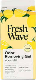 Fresh Wave Lemon Odor Removing Gel Refill, 63 oz. - Safer Odor Absorbers for Home, Natural Plant-Based Odor Eliminator, Every 15 oz. lasts 30-60 Days, For Cooking, Trash & Pets