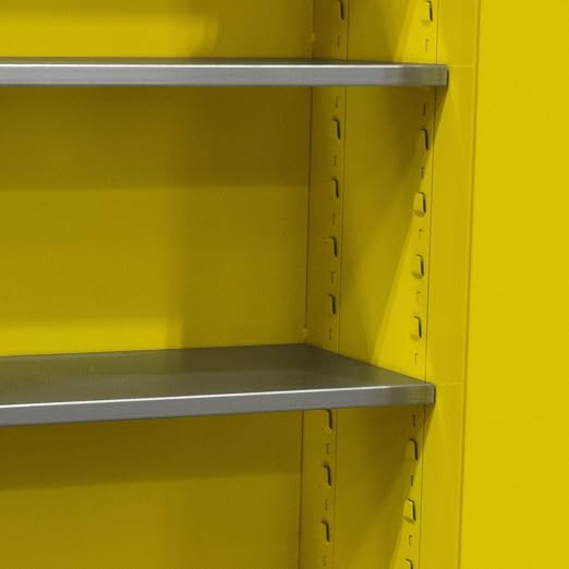 Jamco 24 Gallon Steel Flammable Safety Cabinet, Manual Doors, Yellow | All-Welded Double-Wall Steel Flammable Storage Cabinet, Lockable Doors, 23"W X 18"D X 65"H, Osha & Fm Certified, Made In Usa