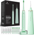 Upgraded Pro Dental Care Kit: 5-Mode Water Flosser & 50,000 VPM Sonic Electric Toothbrush | Premium Oral Clean Set with Enhanced Cleaning Modes, Larger Tank & Refined Design for Advanced Gum Health