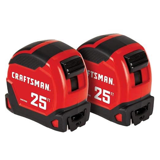 CRAFTSMAN PRO Reach 25 ft Tape Measure, 2 Pack, 14 Ft Reach, Easy to Read Extra Wide Blade (CMHT37265S)