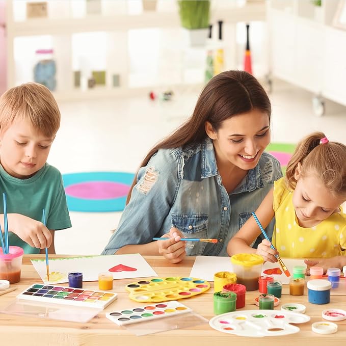 S & E TEACHER'S EDITION 330 Pcs Paint Brush Set, 300 Pcs Paint Brushes, 30 Pcs Palettes to Create Art Painting