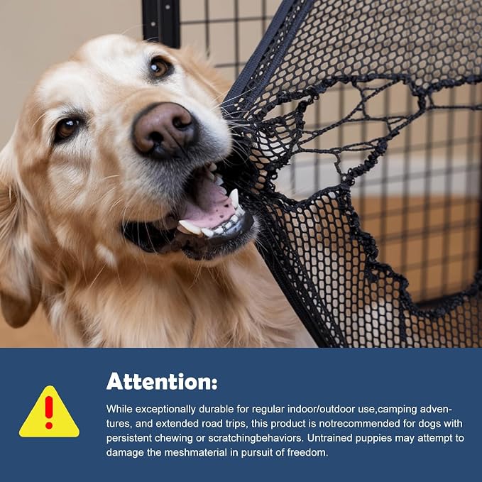 42 Inch Foldable Dog Travel Crate Blue with Sturdy Metal Frame | Chew-Proof Mesh Window,Soft Blanket and Foldable Bowl,Waterproof and Easy to Clean,Portable for Camping,Signature card