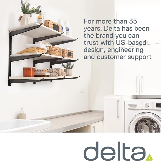 Delta Heavy Duty Lumber Storage Rack Cycle, Holds Up to 720 lbs - 3-Tier Wide Wood Storage Rack with Fully Adjustable Arms - Steel Construction Storage Solution for Garage, Basement & Pantry