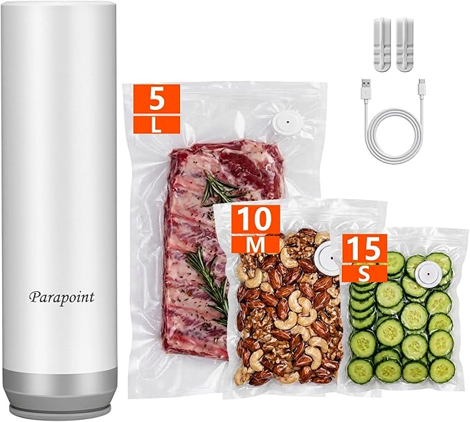 Handheld Vacuum Sealer for Food Powerful Vacuum Sealer Machine,Seal Meal Saver,Portable Food Sealer (Sealer + 30 Reusable Vacuum Bags)