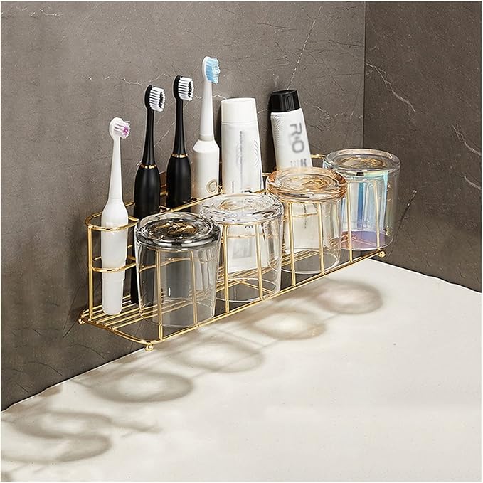 Toothbrush Rack Wall-Mounted Toothbrush Holder with Sink to Store Toothpaste, Toothbrush, Facial Cleanser, Bathroom Toothbrush Holder Bathroom Toothbrush Holder(D)