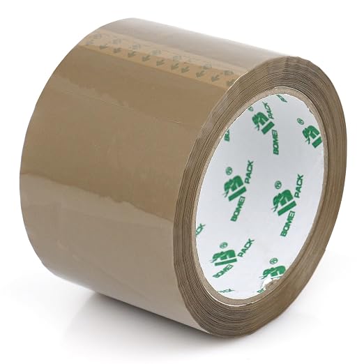 BOMEI PACK Wide Brown Packing Tape 3 inch, 48 Refills Rolls Bulk Shipping Tape for Heavy Duty Packaging, Moving, Shipping and Storage, 2.4 Mil x 60 Yards