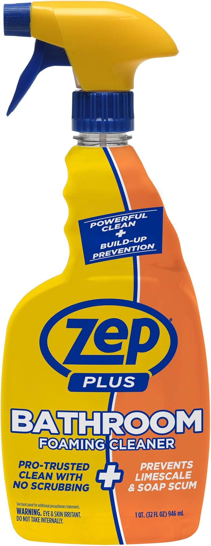 Zep Plus Bathroom Foaming Cleaner - 32 OZ (Case of 12) - R54012 - Prevents Soap Scum Buildup + Long-Lasting Protection - Bleach-free