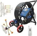 110V Air Duct Cleaning Machine Pipeline Cleaning Machine 0~1000r/min Brush Speed 3 Rotary Brush Flexible Shaft Dust Collector for Dia 80-800mm Industrial/Workshop/Air Conditioning Pipe
