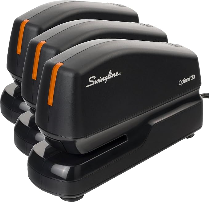 Swingline Electric Stapler, 30 Sheet Capacity, Optima 30, Black (42150) (Pack of 3)