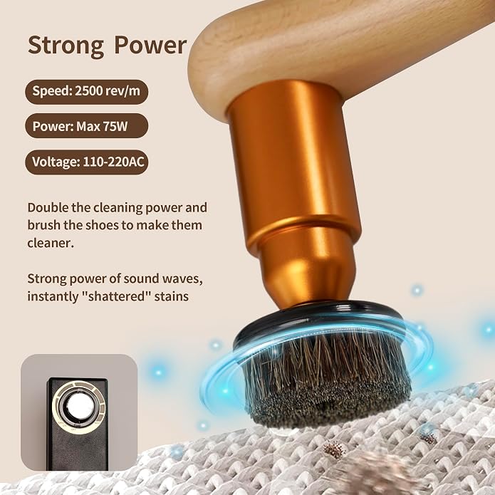 Smart Shoe Polisher Kit, 75W Electric Shoe Polisher with Adjustable Speed, Automatic Shoe Shine Kit , Portable Leather Care Cleaning Kit for Shoes, Boots,Bags, Sofa (Muticolor)