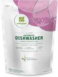 Grab Green Dishwasher Pods, 24 Count, Thyme with Fig Leaf | Plant & mineral based; Enzyme-powered; Velcro Closure; No Harsh Chemicals; Removes Grease and Stuck on Food
