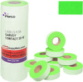Perco Fluorescent Green Price Marking Labels - 11,000 Blank Labels for Garvey Contact 22-6/22-7/22-8 Price Gun with Ink Roll Included - 9 Rolls, 1 Sleeve - Made in USA