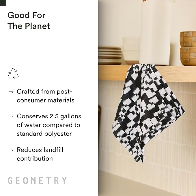 GEOMETRY Dishcloth – Evergreen Collection – Quick-Dry, Ultra-Absorbent, Reusable Microfiber Kitchen Towels for Drying & Cleaning - Patch Party - 3-Pieces