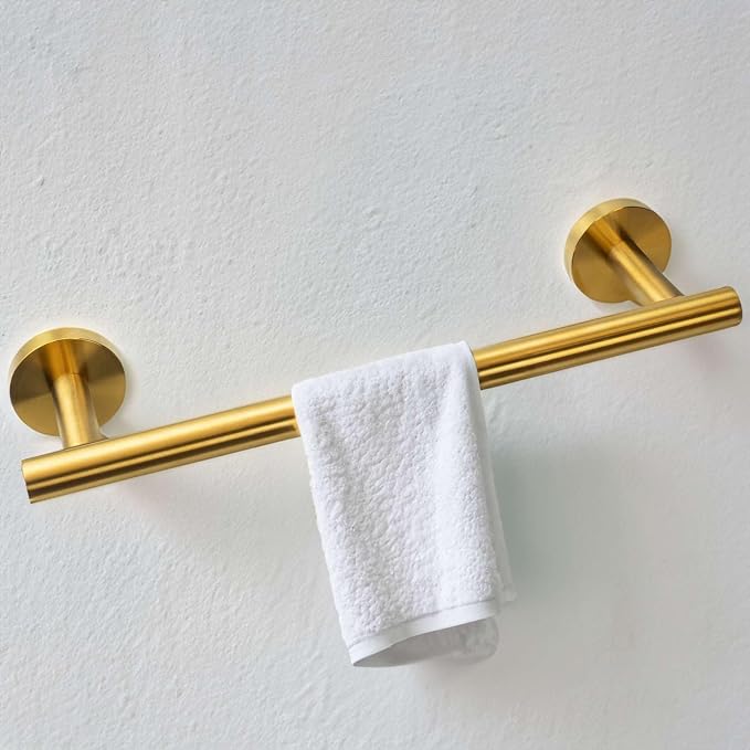 12 Inches Brushed Gold Towel Bar Bathroom Hardware 304 Stainless Steel Wall Mounted Kitchen Towel Holder Cloths Hanger