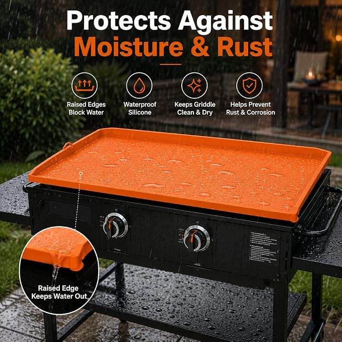 Silicone Griddle Mat for 22 Inch & 36 Inch Flat Top Grill for Cuisinart XL Griddle Station 2024-Present, Reusable Food Grade Grill Cover Mat with Raised Edge,A 22-inch+ Side Tool pad