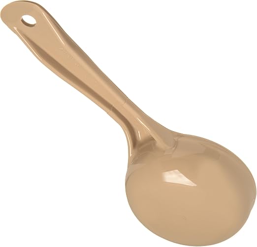Carlisle FoodService Products Measure Miser Solid Spoon Measuring Spoon with Short Handle for Kitchens, Plastic, 4 Ounces, Beige