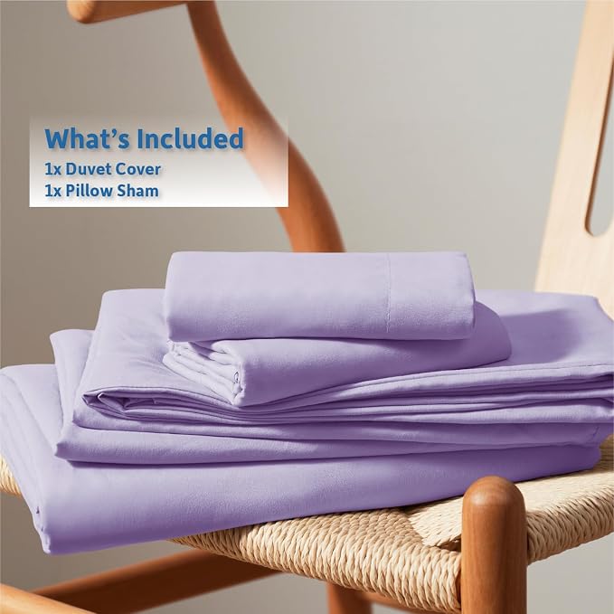 Nestl Twin Duvet Cover Set - Soft Double Brushed Lavender Duvet Cover Twin XL, 2 Piece, with Button Closure, 1 Duvet Cover 68x90 inches and 1 Pillow Sham
