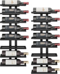 Hoctieon 2-Set 8 Tier Wall Mount Wine Rack (16 Tiers), Wall Racks for Wine Bottles Display and Storage, Hanging Bottle Organizer for Living Room, Dining Room, Wine Cellar, Bar, Black