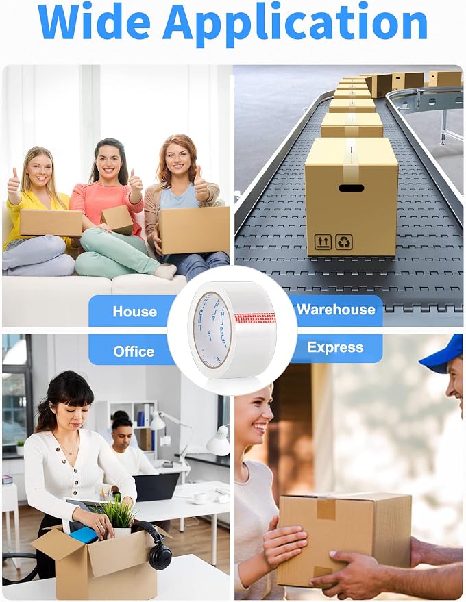JARLINK 24 Rolls Clear Packing Tape, Heavy Duty Packaging Tape | 1.88 Inches Wide and 55 Yards per Roll, 1320 Total Yards. Value Bulk Pack Clear Box Sealing Tape for Shipping
