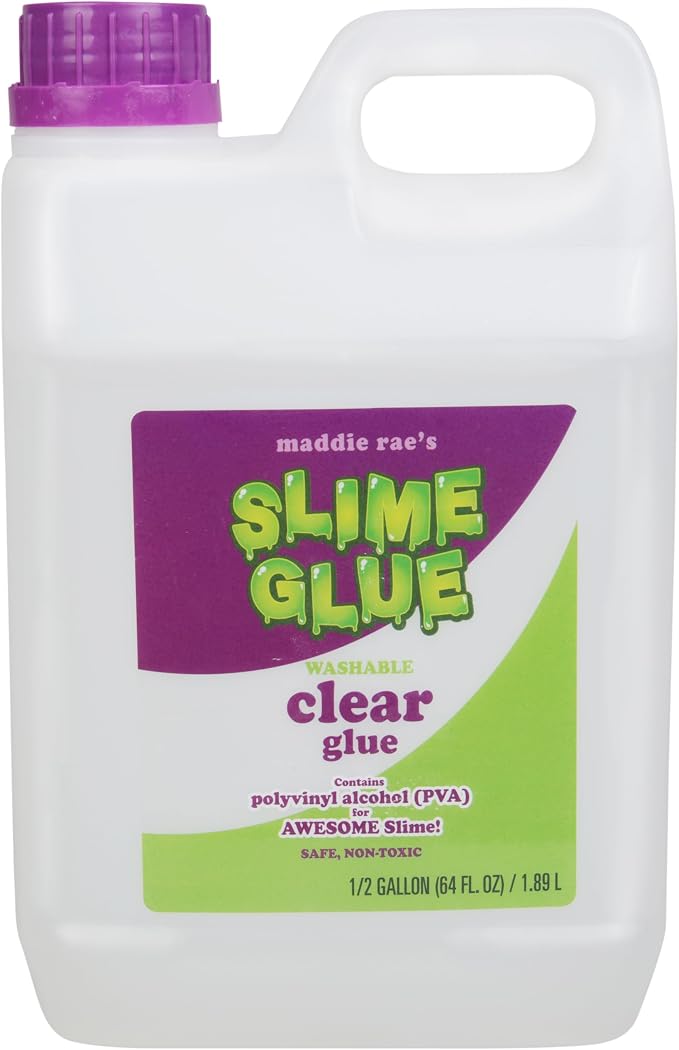 Maddie Rae’s Clear Slime Glue 1/2 Gallon Jug – Non Toxic Washable All Purpose Glue for Slime Making, DIY Kids Arts & Crafts, Teachers Classroom Supplies, School Projects & Summer Camp Activities