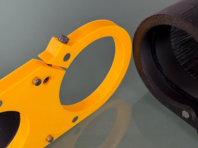 Extended Reach CNC Dust Shoe for Router/Spindle, CNC Brush Dust Boot with 4” Vacuum Port, Magnetic Quick-Release Split Base, CNC Spindle/Router Dust Collection (75mm Dia.)