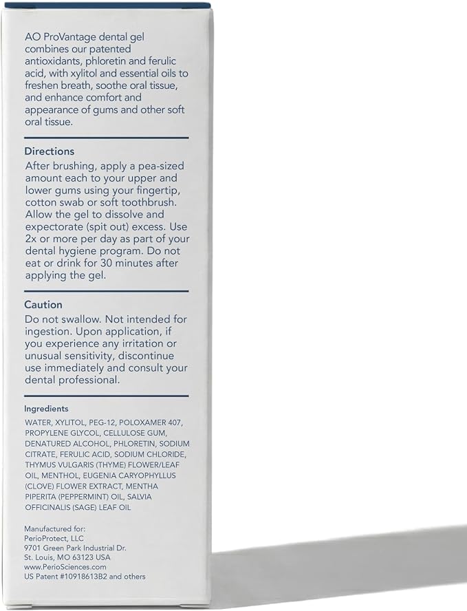 PerioSciences AO ProVantage Dental Gel with Antioxidants – Oral Gum Gel – Oral Care to Maintain Gum Health, 1 fl. Oz / 30ml