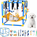 Puppy Play Gym with 12 Hanging Toys, 2-in-1 Dog Play Gym & Hammock, Adjustable Puppy Enrichment Toys for Small Dogs/Cat, Interactive Activity Center, Indoor Playground for Teething (23.6")