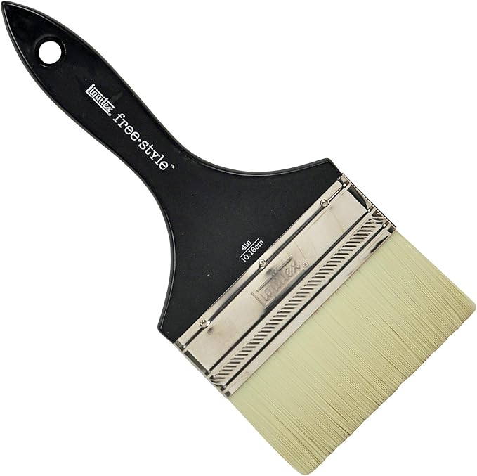 Liquitex Professional Freestyle Large Scale Brush, Broad Flat/Varnish, 4inch, Short Handle