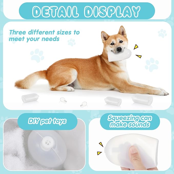 Deekin 60 Pcs Large Replacement Squeakers for Dog Toys 50mm 30mm 27mm Noise Maker Bulk Pet for Repair Squeaky Cat Fix Insert Supplies (27-50mm)