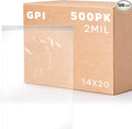 GPI - Extra-large Zip Bags, 14" x 20" Large Reclosable Lock Zip Bags, Clear Plastic Zipper Storage Bags with Zip Top Lock for Freezer, Apparel, Clothing, Food, Supplies - 500 Count