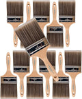 12PK 4 inch Flat BrushPremium Wall/Trim House Paint Brush Set Great for Professional Painter and Home Owners Painting Brushes for Cabinet Decks Fences Interior Exterior & Commercial Paintbrush.