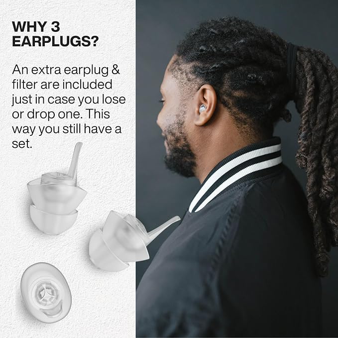 EARPEACE Music PRO - Concert Ear Plugs - Earplugs for Noise Reduction up to 20dB - High Fidelity Ear Plugs for Concerts, Musicians and Live Events - Reusable Earplugs - Includes Filter Set and Case