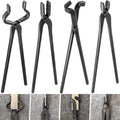 Blacksmith Forging Tongs Knife Making Tongs Set Fire Tongs Anvil Blacksmithing Tongs Forge Tools Includes Flat Tongs, Wolf Jaw Tongs, Blade Tongs & V-Bit Tongs(4 Tongs)