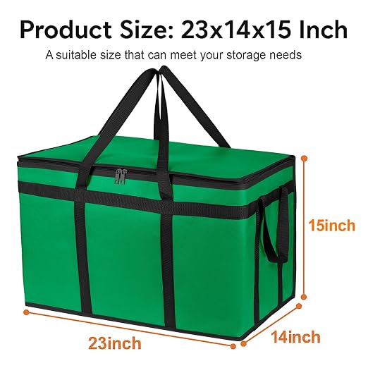 Bodaon 3-Pack Insulated Food Delivery Bag, XXXL Pizza Cooler Bags, Rideshare Delivery Bag, Thermal Cold/Hot Styrofoam Carrier for Catering/Shopping/Travel/Car, Warmer/Frozen