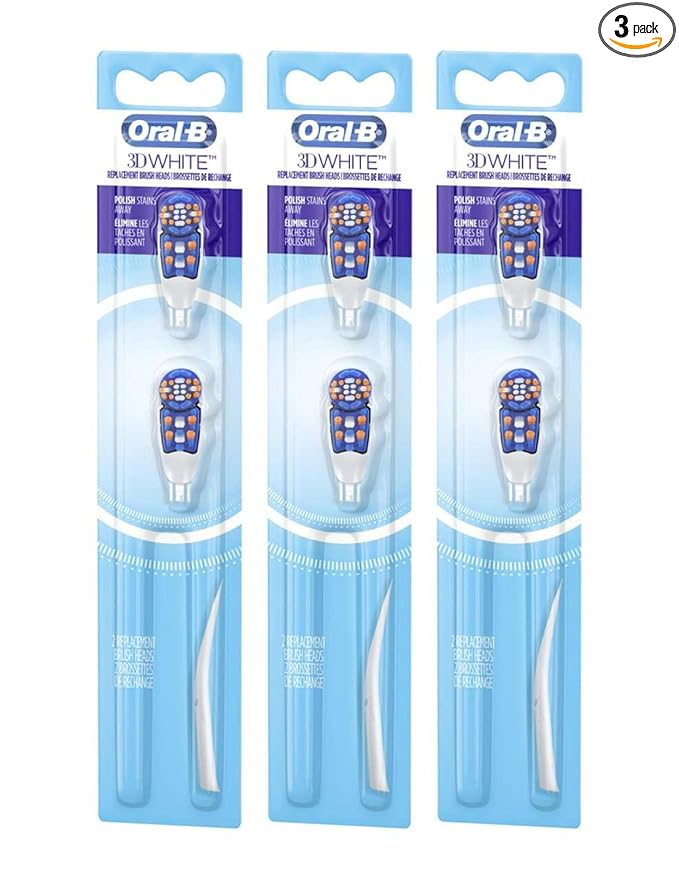 Oral-B 3D White Replacement Brush Heads 2 Count (Pack of 3)