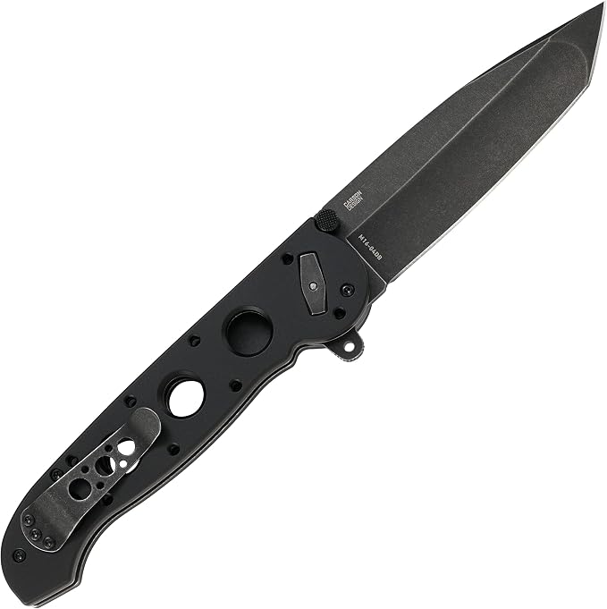 CRKT M16-04DB Assisted Folding Knife with Deadbolt Lock - D2 Plain Edge Blade, Aluminum Handle, Reversible Pocket Clip, M16-04DB