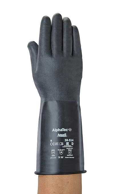 Ansell ChemTek 38-514 Butyl Glove, Chemical Resistant, 14" Length, 14 mils Thick, X-Large (Pack of 1 Pair)