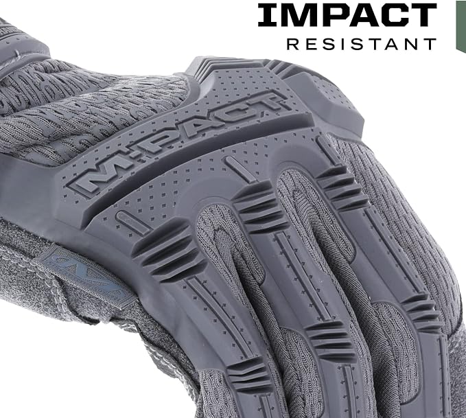 Mechanix Wear: M-Pact Tactical Gloves with Secure Fit, Touchscreen Capable Safety Gloves for Men, Work Gloves with Impact Protection and Vibration Absorption (Grey, Small)