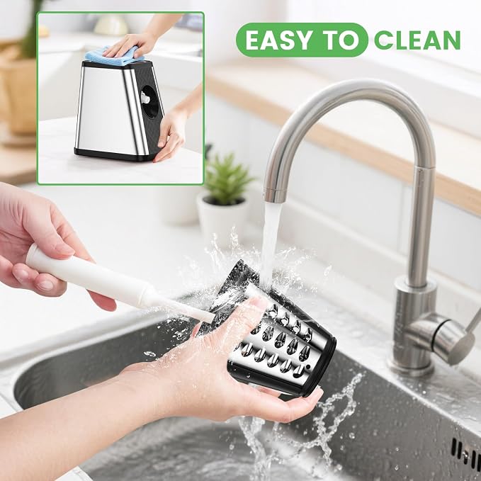 Electric Cheese Grater for Block Cheese - Electric Vegetable Chopper with 5 Blades, Automatic Shredder for Potato Carrot Cucumber Cabbage Onion Kitchen Essentials