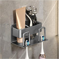 Toothbrush Rack Light Luxury Wall-Mounted Toothbrush Holder Multifunctional Bathroom Toothbrush Storage Rack Bathroom Accessories Rack Bathroom Toothbrush Holder(A)