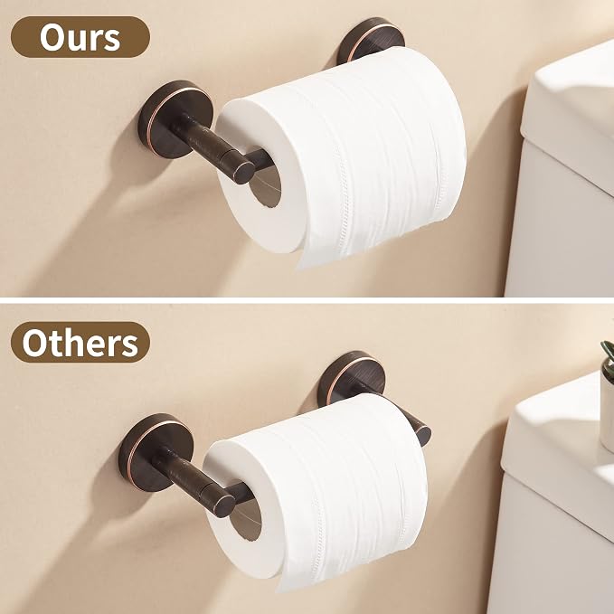 Bronze Toilet Paper Holder Towel Ring,Oil Rubbed Bathroom Hardware Set,Hand Towel Holder Wall Mount Tissue Roll Holder with Double Post Bath Accessories SUS304 Stainless Steel 2pc