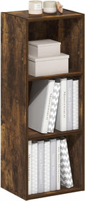 Furinno LUDER Book Shelf, 3-Cube Bookshelf, Bookcase with Open Shelves, 9.3 x 12 x 31.5, Easy Assembly, for Living Room, Bedroom, Home Office, Amber Pine