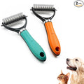 Double-Sided Pet Grooming Tool, 2026 Upgraded Detangling Comb for Dogs Cats Long Thick Hair Removes Tangles Knots Loose Fur, Gentle Deshedding Tool for Sensitive Pet Skin (2 Sets)