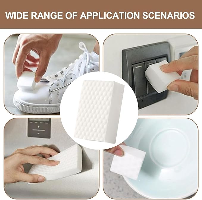 2X Density Magic Melamine Sponge Foam Pads Cleaning Sponge Erasers Household Cleaning Sponges for for Use on Sinks, Kitchen, Bathrooms, Walls, Floors, Bathtubs, Shoes, Furniture, Cars