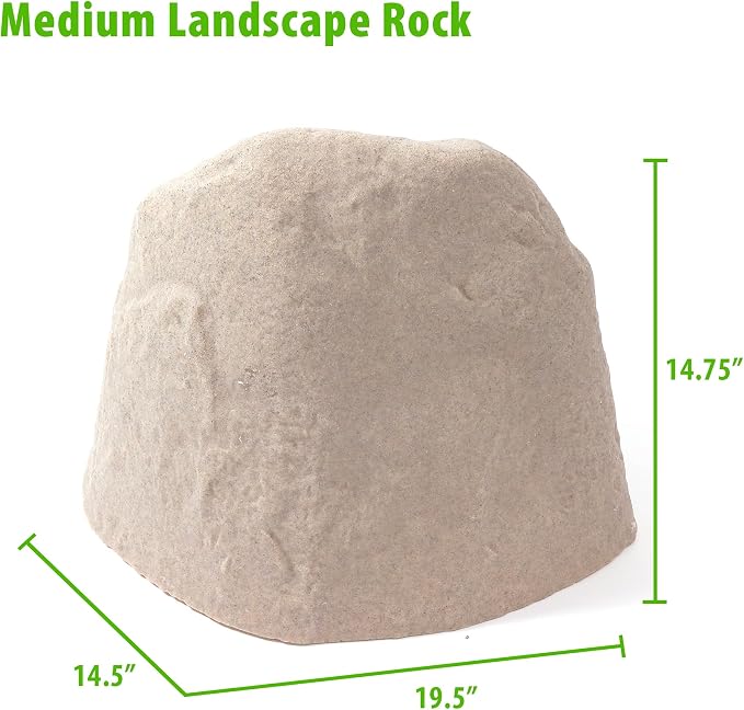 EMSCO Landscape Rock Cover – Sandstone – Medium – Decorative Artificial Rock for Concealing Utility Fixtures, Pipes, Valves & Landscape Equipment | Sandstone, Medium Size, Decorative Landscape Rock Cover, Covers Well Pumps, Sprinkler Valves & Yard Util...