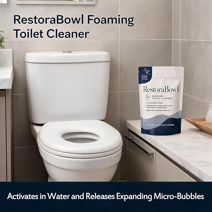 Toilet Cleaner, No-Scrub Foaming Powder with Fresh Scent, Fast-Acting Oxygen Formula, Splash-Free & Brush-Free Daily Bathroom Maintenance (1 bag, 7.05 Ounce (Pack of 1))