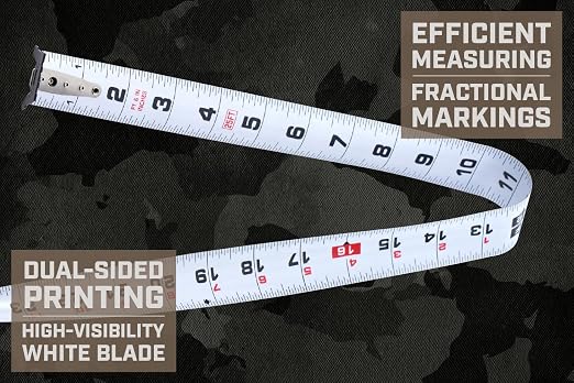 Spec Ops Tools 25-Foot Elite Series Magnetic Tape Measure, 1 1/4" Double-Sided Blade, 12 Feet of Stand Out, Military-Grade Composite Case, 3% Donated to Veterans